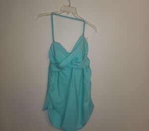 Liz Lange Bluish Green Maternity Tankini Top